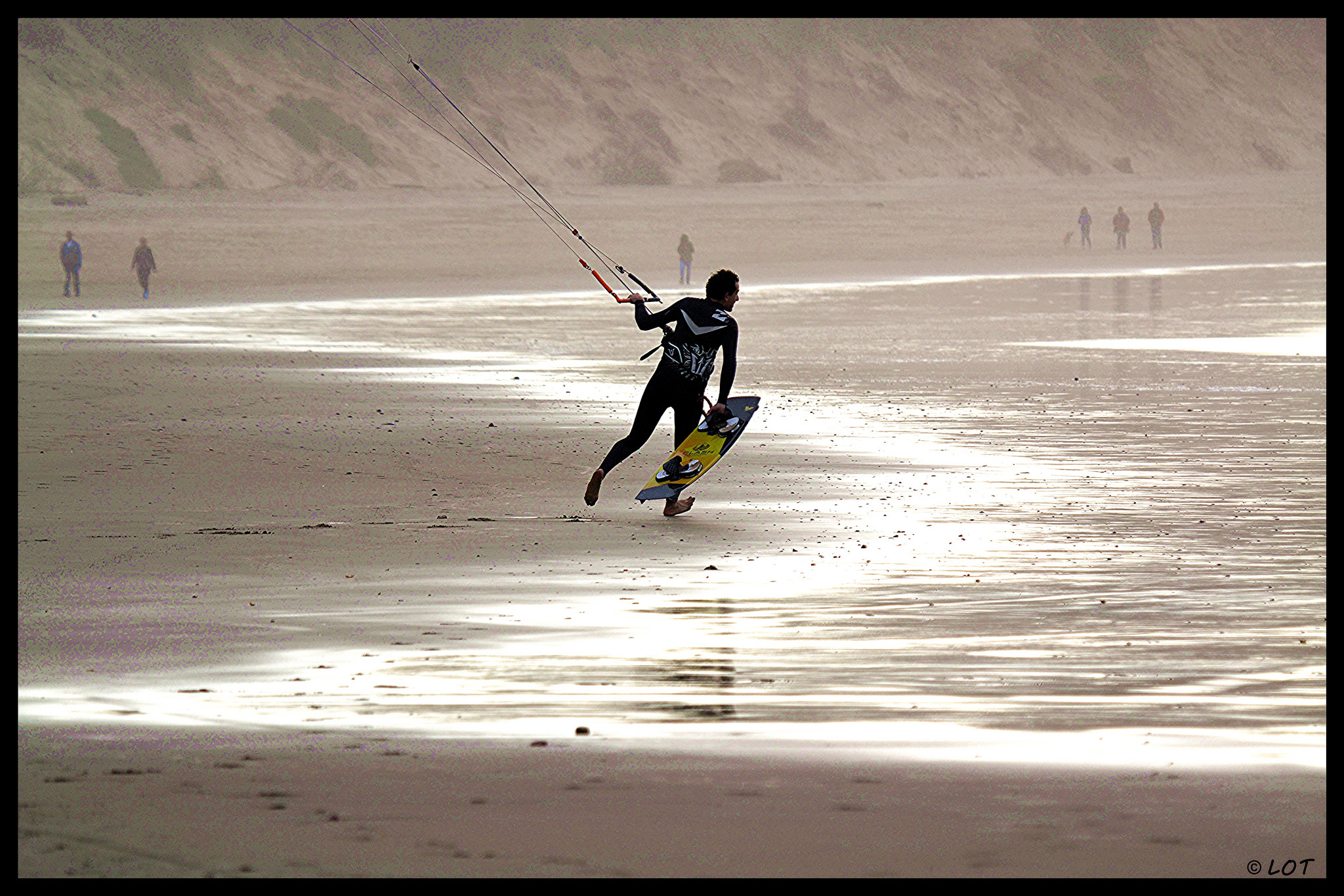 Kite cerca de la orilla